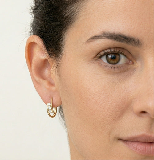 Ohrringe mit diamantbesetzter Kanalfassung