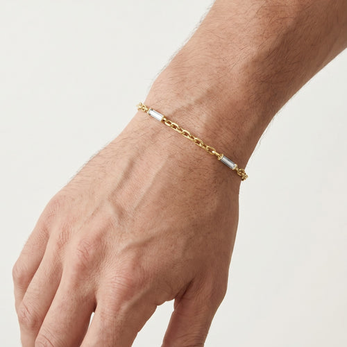 Doppelfarbiger Gold-Armband für Herren