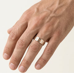 Roségold Ehering mit Rhodium-Quadraten