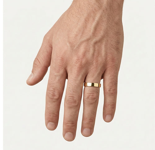 Anillo de boda clásico fino de oro amarillo