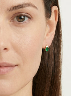 Sophisticated yellow gold drop earrings with gemstones