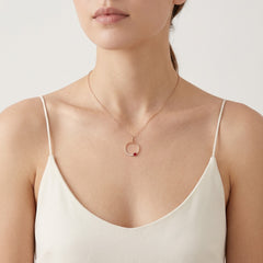 Rose gold necklace with gemstones