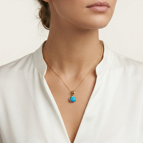 Colgante único de ópalo azul