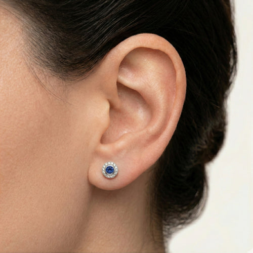 Saphir- und Diamant-Goldstecker