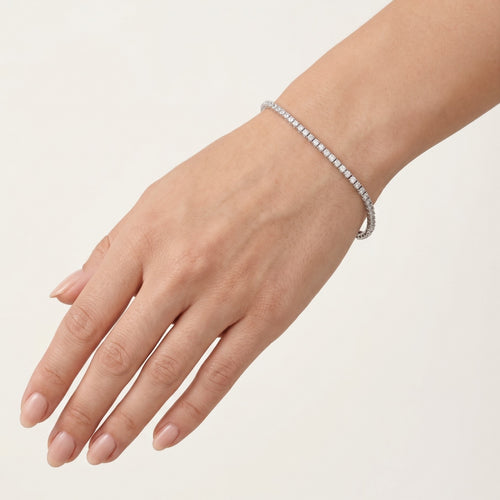 Breites Tennisarmband mit Zirkonia