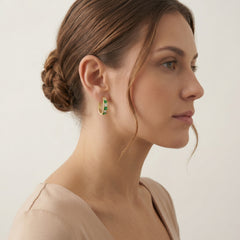 Green gold hoops