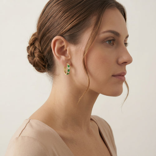 Green gold hoops