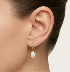 Oval nacre gold earrings