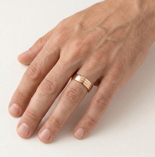 Snubní prsteny z růžového zlata s vysokým leskem