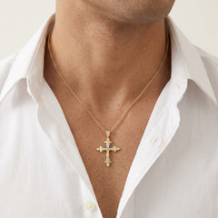 Zweifarbiges Kreuz mit Jesus Christus