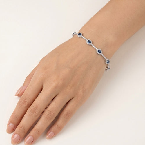 Zlatý královský náramek se safíry a diamanty