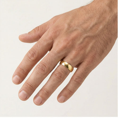 Anillo de boda ligero de 4 mm en oro amarillo