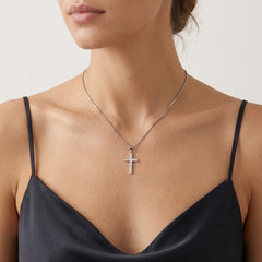 Charm croix en zirconium argent sterling pour femme
