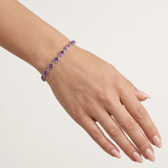 Tennis-Armband mit Amethyst