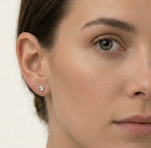 White gold stud earrings for men and women