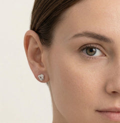 Tiny twisted ball earrings