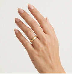 Anillo de boda ancho de oro amarillo