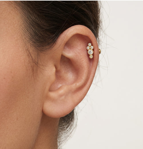 Stylový kulatý zirkonový piercing pro ženy