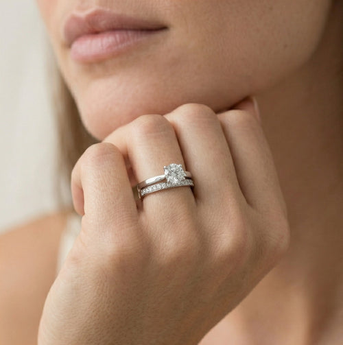 Doppelter Silberring für Damen