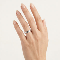 Anillo de boda clásico grueso de oro blanco