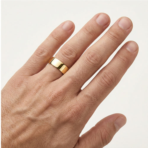 Snubní prsten 6 mm široký ze žlutého zlata