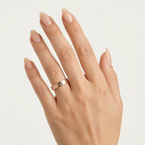 Rose gold solitaire wedding ring