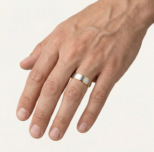 Elegantní snubní prsten ze žlutého a bílého zlata