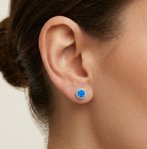 Královské pecky s kulatým modrým opálem