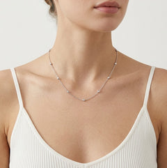 White gold necklace with balls