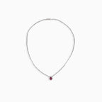 Elegant round diamond and oval ruby necklace