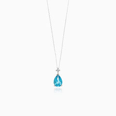 Collier goutte avec topaze et diamant