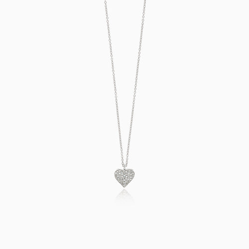 White gold necklace with diamond heart