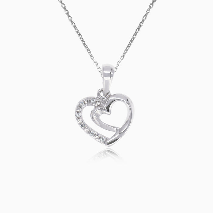 Interesting double heart with diamonds