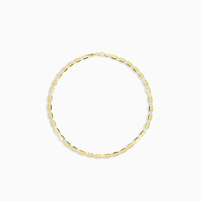 Elegantes Bicolor-Halskette mit Karabinerverschluss