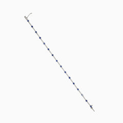 Gentle tennis diamond and sapphire bracelet