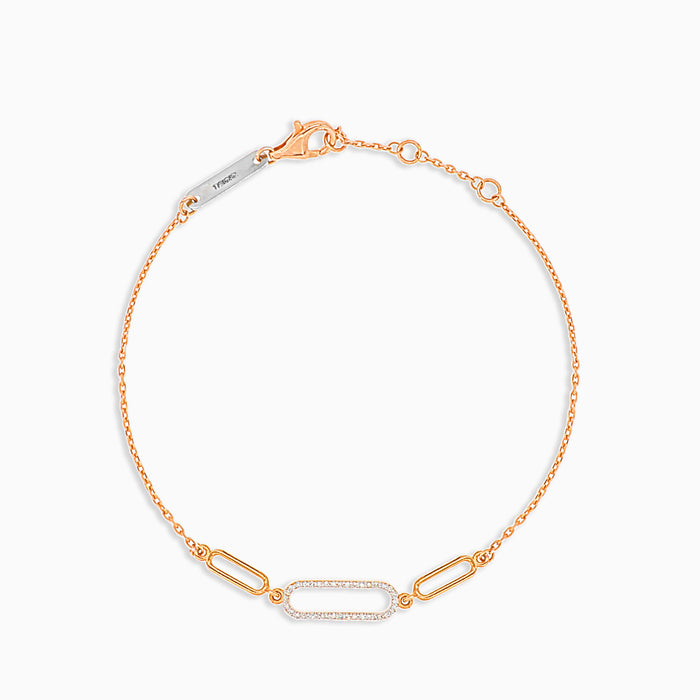 Rose gold bracelet with diamonds