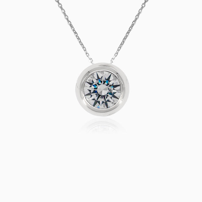 Elegantní solitérní diamantový přívěsek z bílého zlata