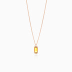 Rose gold necklace with citrine