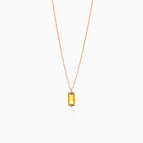 Rose gold necklace with citrine