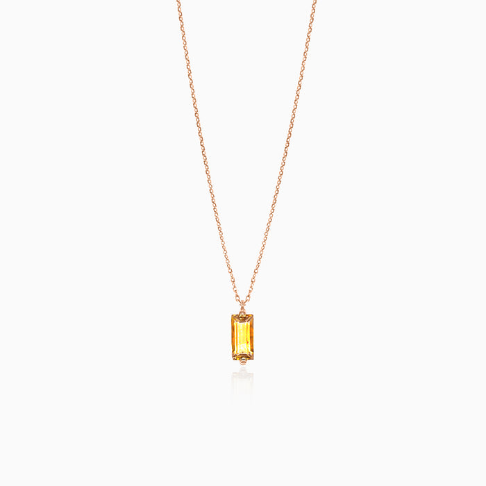 Rose gold necklace with citrine