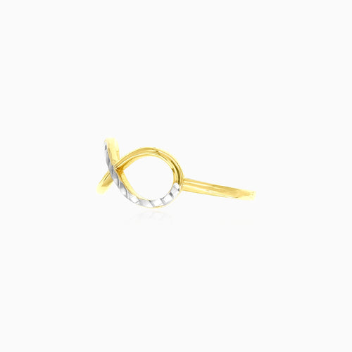 Prsten nekonečno ze žlutého a bílého zlata