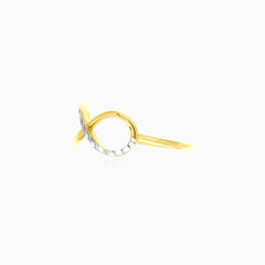 Yellow and white gold infinity ring