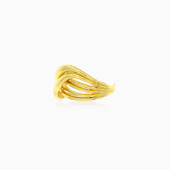 Twisted yellow gold high polished ring