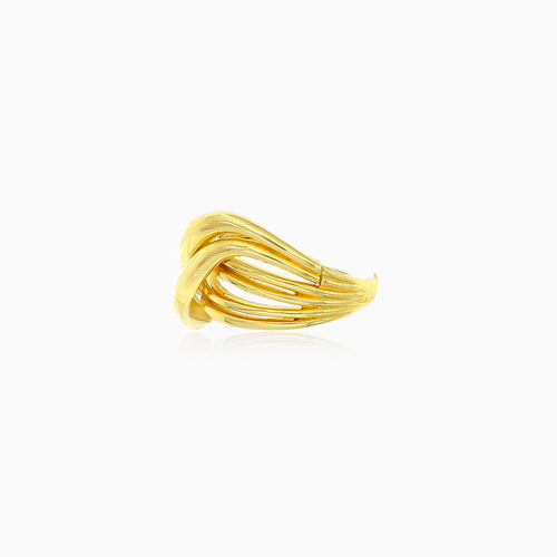 Kroucený prsten ze žlutého zlata s vysokým leštěním