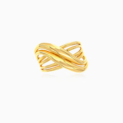 Twisted yellow gold high polished ring