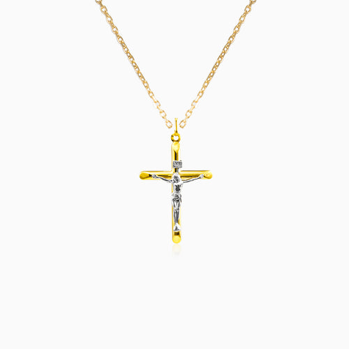Gold cross with Jesus Christ
