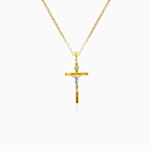 Massive combined gold cross with Jesus Christ