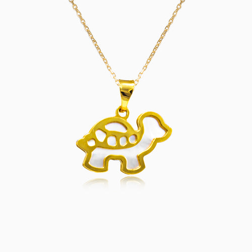 Gold turtle with mother of pearl