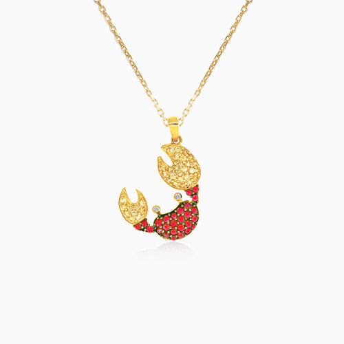 Gold crab pendant