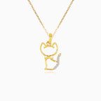 Gold pendant with cat